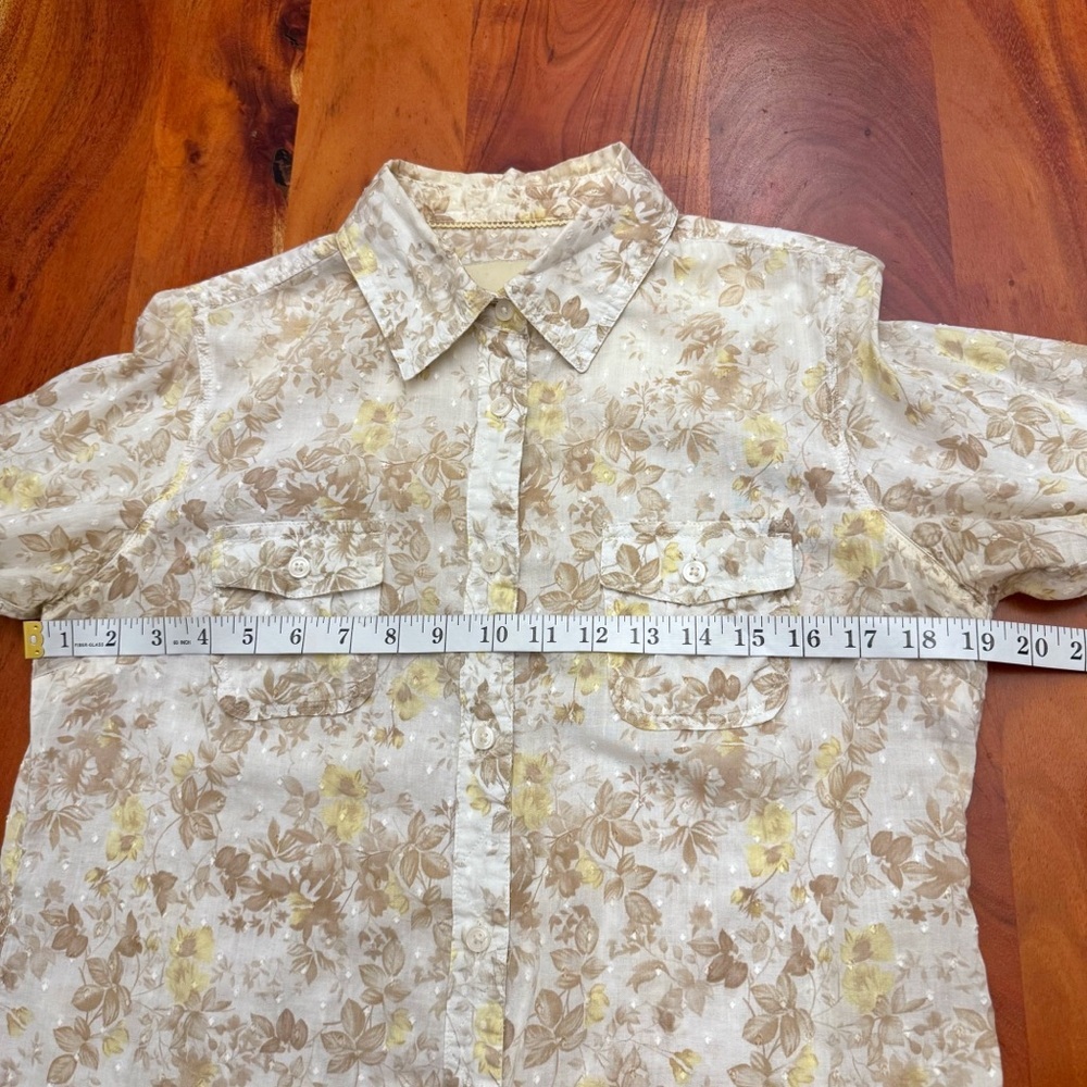 Denver Hayes Floral Pattern Boho Casual Hippie Button Down Shirt Blouse Medium - Picture 10 of 15